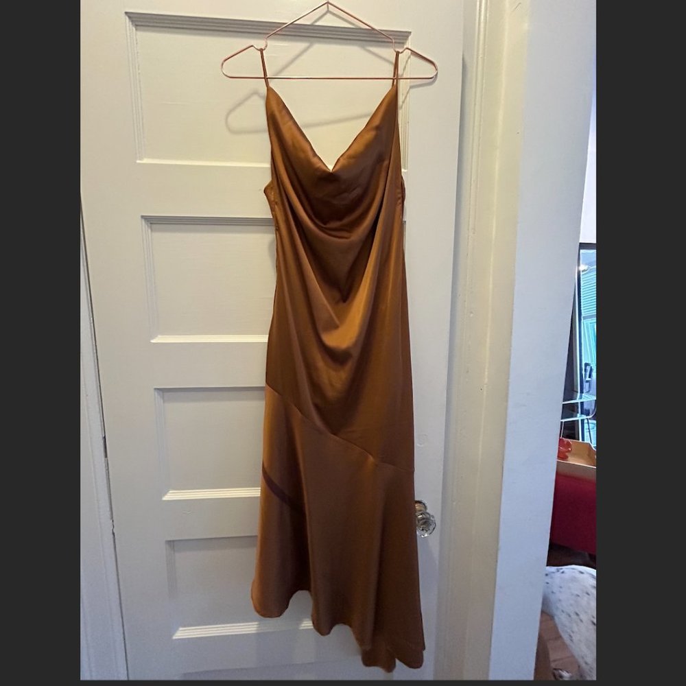 Brown Sultry Silk Dress